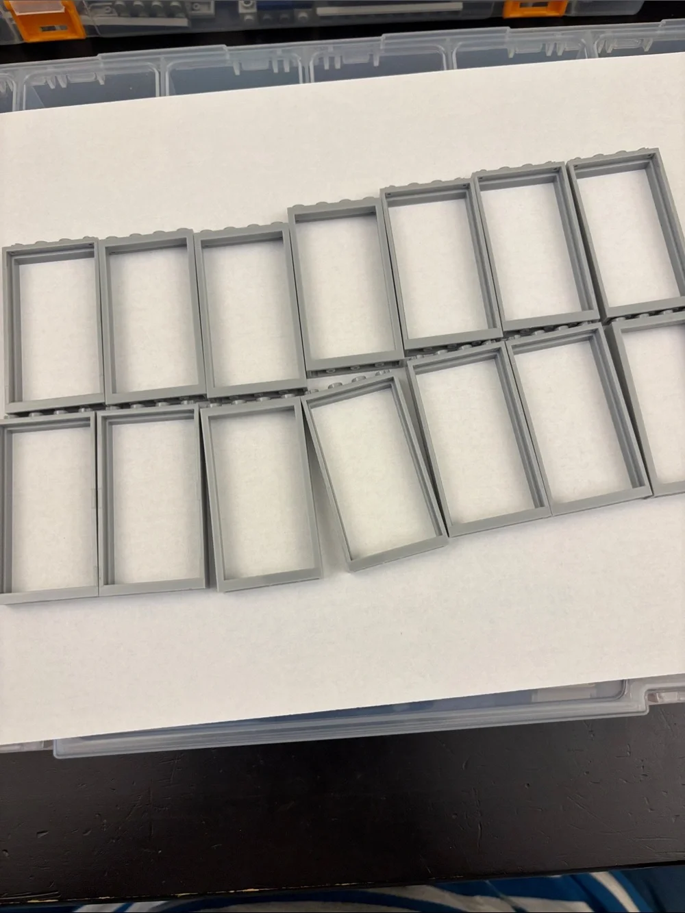 Light Gray Plastic Window Frame Pieces - Lot of 32 pieces